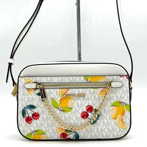 Michael Kors Large EW Zip Chain Xbody Crossbody Bag Black Multi